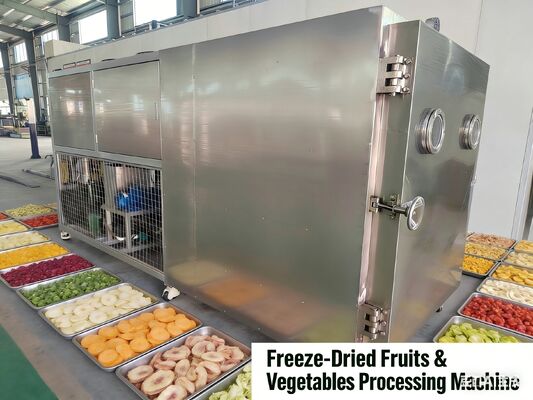 Temperatura de liofilización -40C-80C Secador de congelación con vacío de alimentos con potencia de instalación de 35KW y bomba de vacío Baosi o  que garantiza el liofilización