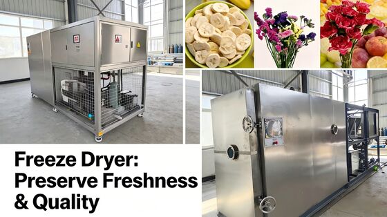 Liofilizadora de vacío para alimentos de 2600 kg, capacidad de lote de 100 kg, solución perfecta para liofilizar productos alimenticios en grandes cantidades