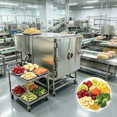 Sistema de control PLC Seca congeladora de verduras con material de bandeja de acero inoxidable 304 que proporciona rendimiento y operación fácil