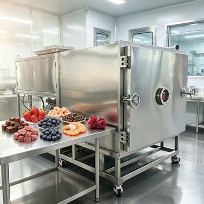 Liofilizador de verduras de tamaño total 3800 1700 2000 mm con capacidad de lote de 100 kg y sistema de refrigeración por aire ideal para el procesamiento de verduras