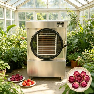Danfoss Compresor Secador de congelación para el hogar Incorporando SUS304 de acero inoxidable y bomba de vacío Baosi de dos etapas para secado de alimentos