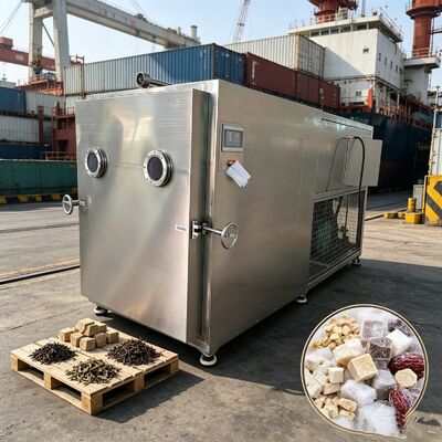 Modo de funcionamiento automático Secador congelador de verduras con bandejas de acero inoxidable 304 y sistema de control PLC para secado de verduras
