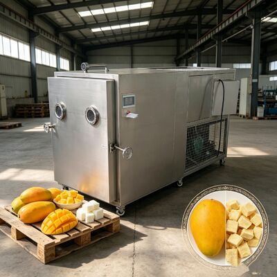Dos etapas de la bomba de vacío Vane rotativo de congelación de verduras Secador de cámara Tamaño 1800 1700 1300mm Rango de temperatura de menos 50 a más 50 grados centígrados