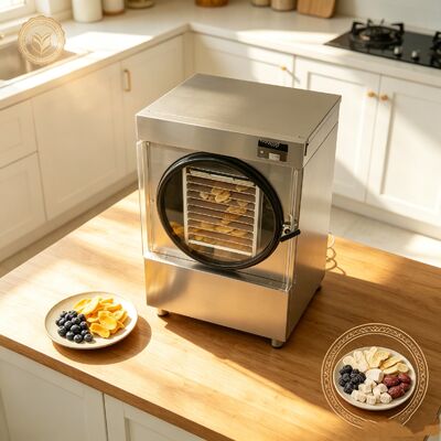 Nivel de ruido ≤ 50 dB Secador de congelación casero con acero inoxidable SUS304 y ciclo de secado por congelación de 24 a 30 horas Ideal para secar alimentos