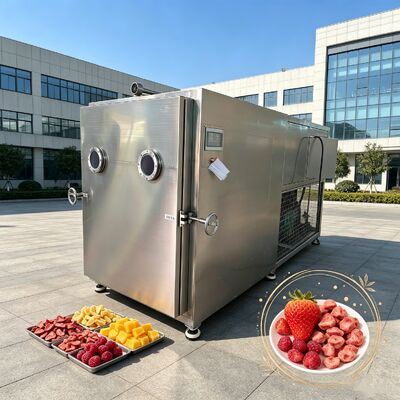 Liofilizador de verduras por lotes de 100 kg con rango de temperatura de menos 50 más 50 grados Celsius y bomba de vacío de paletas rotativas de dos etapas