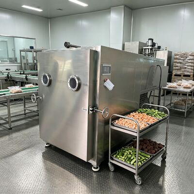 Límites de vacío inferiores o iguales a 13 Pa Secador congelador de vegetales con control PLC y tamaño total 3800 1700 2000 mm que garantiza la eliminación de humedad
