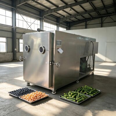 Capacidad del lote de 100 kg Secador congelador de vegetales diseñado para la deshidratación de vegetales a gran escala con el apoyo de las condiciones comerciales CIF