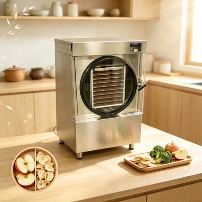 Calentamiento eléctrico para el hogar Máquina de secado por congelación de volumen medio Aplicación adecuada para conservar frutas, verduras y carnes