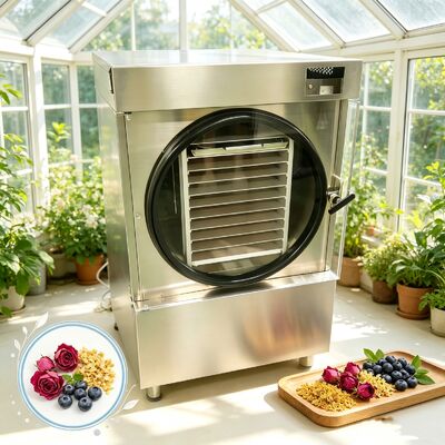 Sistema inteligente de control remoto Secador de congelación para el hogar SUS304 de acero inoxidable 215 kg Capacidad adecuada para varios tipos de alimentos